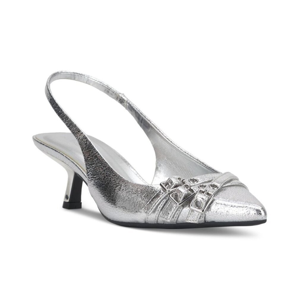 89$ I.N.C. International Concepts Capeka Slingback Pumps Size 6 US Silver